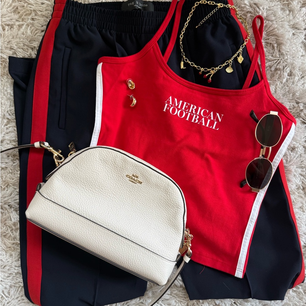 rag & bone Navy and Red Track Pants